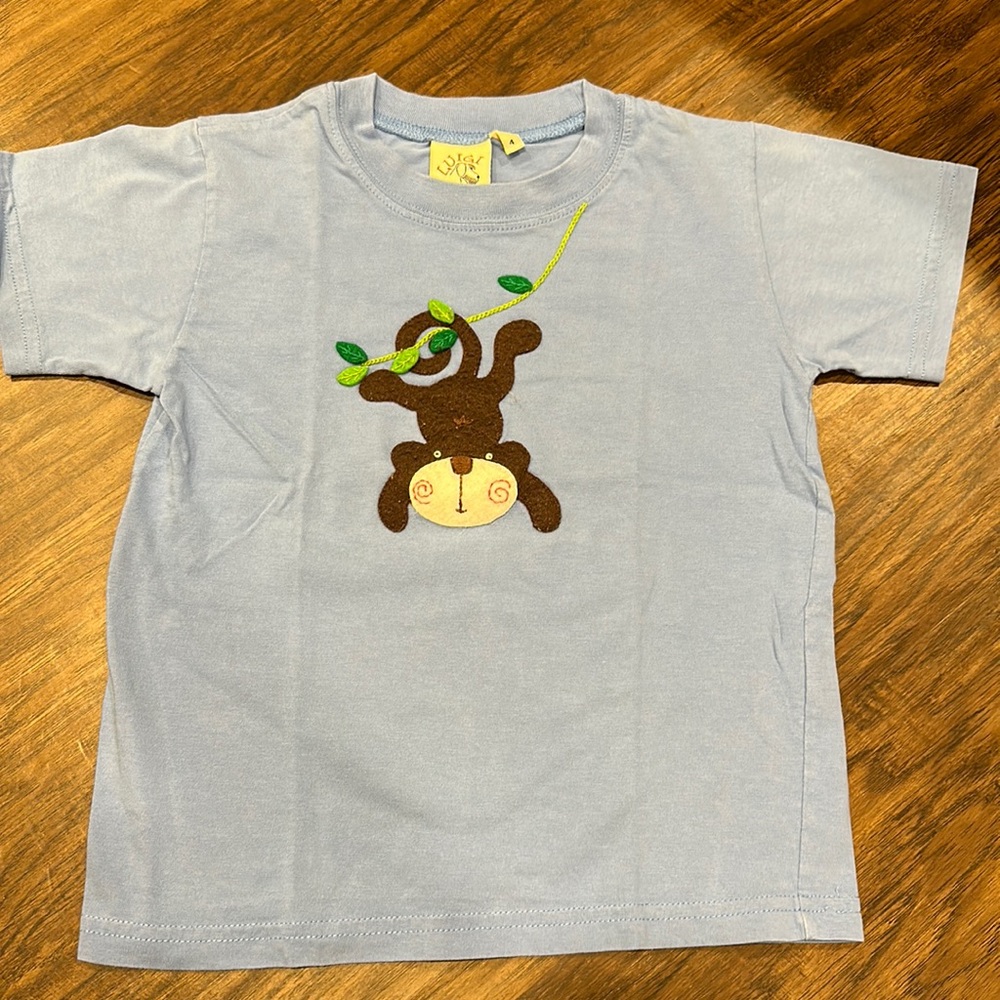 Toddler Boys Luigi Monkey Appliqué Tee